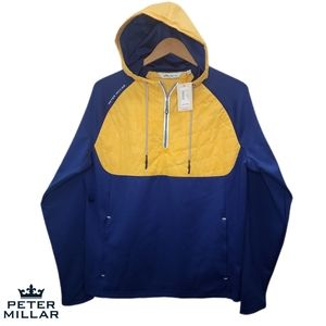🆕️Peter Millar Blue Gold Hyperlight Weld Camo Hybrid 1/2 Zip Jacket NWT